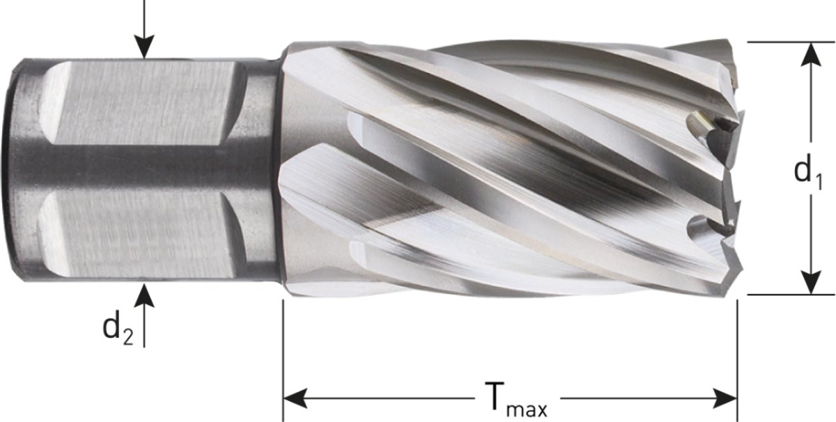 Rotec HSS Kernboor SILVER-LINE, weldon 19, ø55x55 - 536.5501W