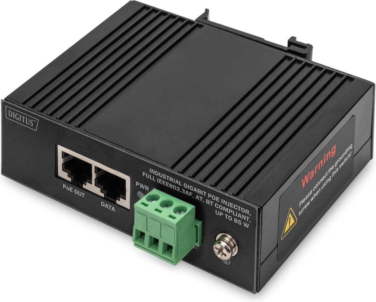Digitus DN-651141 PoE-injector 10 / 100 / 1000 MBit/s IEEE 802.3af (12.95 W), IEEE 802.3at (25.5 W), IEEE 802.3bt, IEEE 802.3at (30 W), IEEE 802.3af (15.4 W)