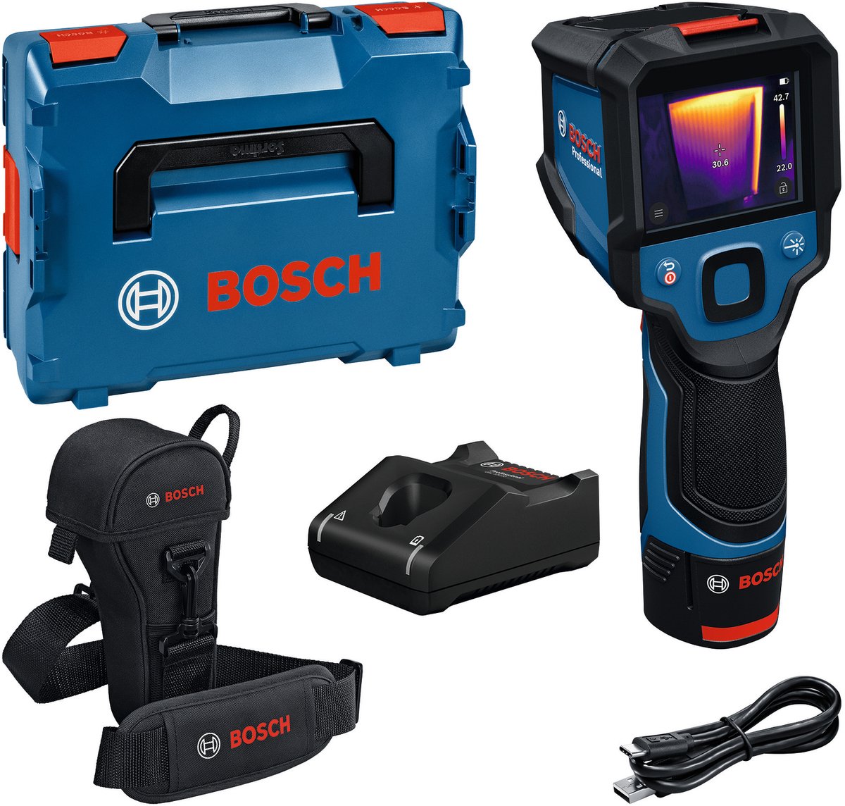 Bosch GTC 12V-450-13 12V Accu Warmtebeeldcamera In L-Boxx -20°C T/m 50°C - 256 X 1920px - IP54