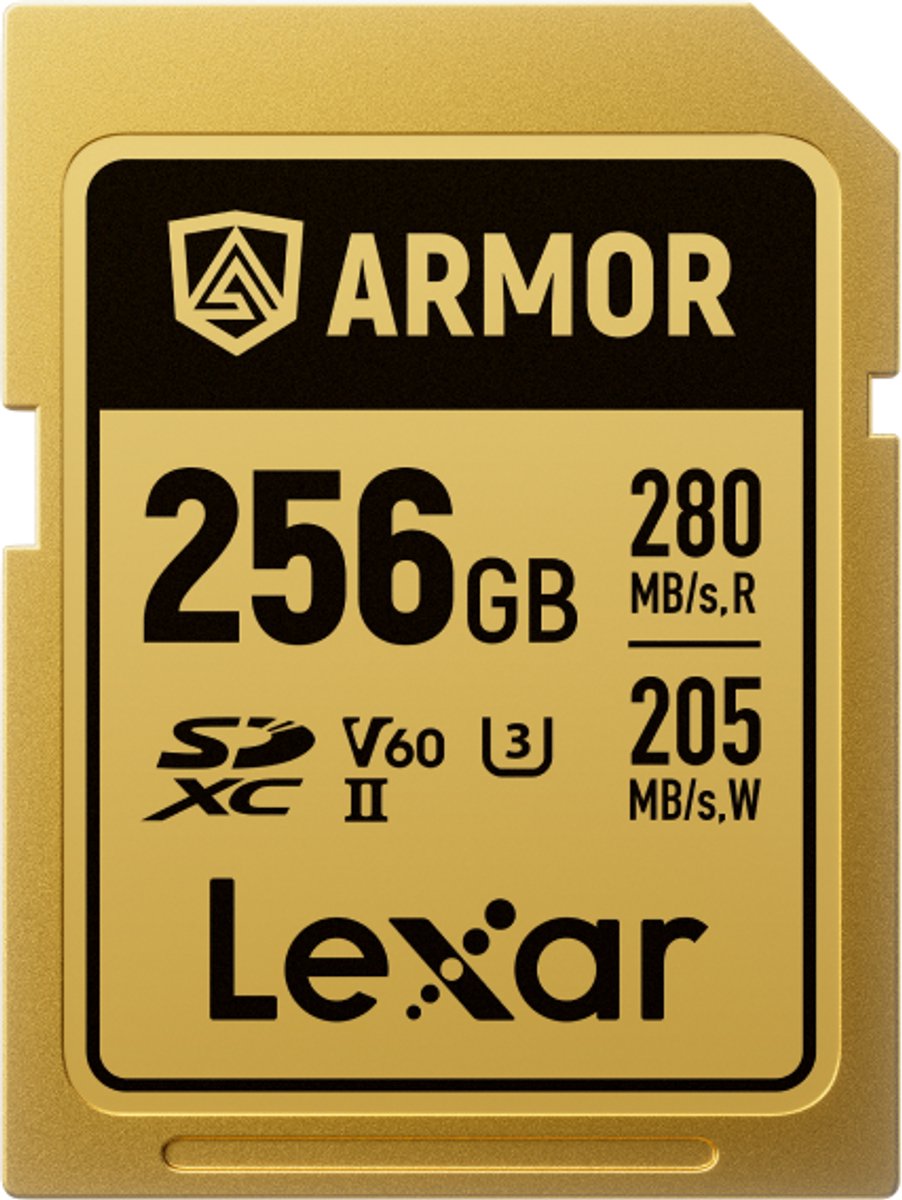 Lexar SDXC Pro Gold Series ARMOR UHS-II 256GB V60 IP68 R280/W205