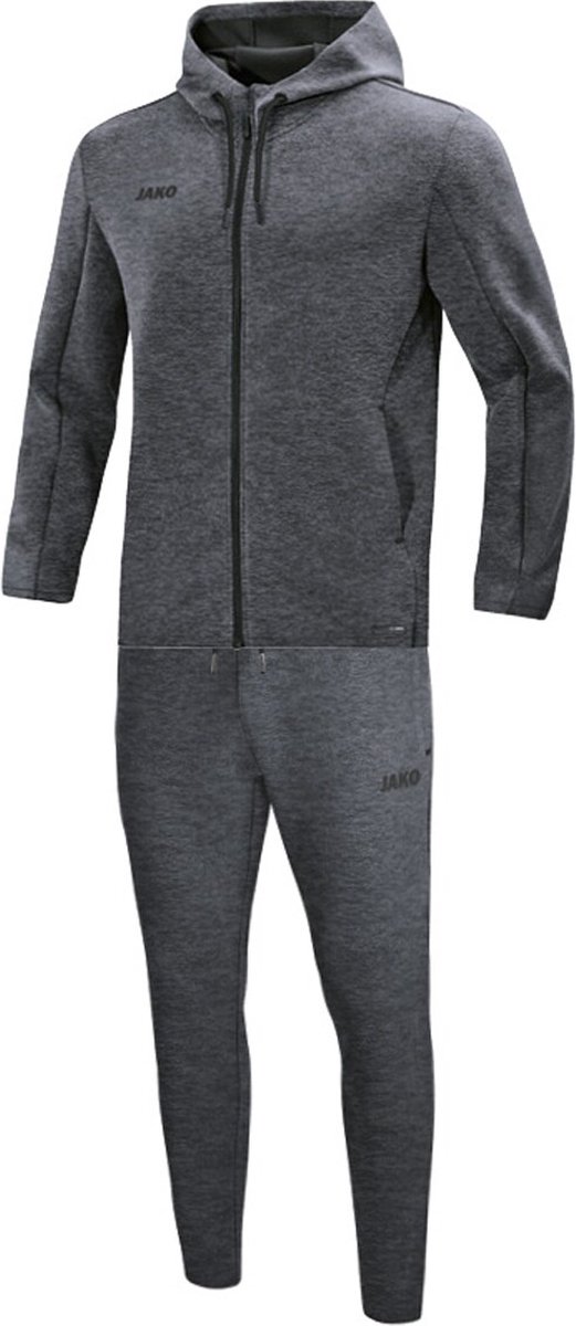 JAKO M9629 Joggingpak Met Sweaterkap Premium Basics - Grijs Gemeleerd - 4XL