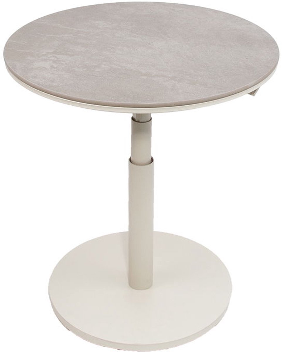 Padroni verstelbare bijzettafel sunny creme keramiek dia. 59 cm - Oosterik home