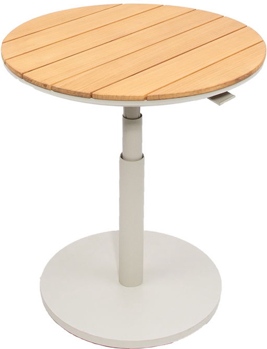Padroni verstelbare bijzettafel sunny creme teak dia. 59 cm - Oosterik home