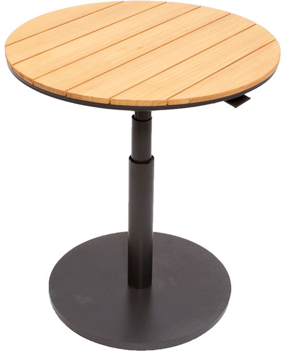 Padroni verstelbare bijzettafel midnight grey teak dia. 59 cm - Oosterik home
