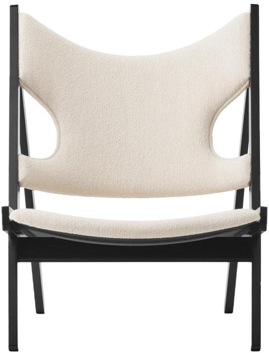 Audo Copenhagen Knitting fauteuil zwart eiken Barnum Bouclé