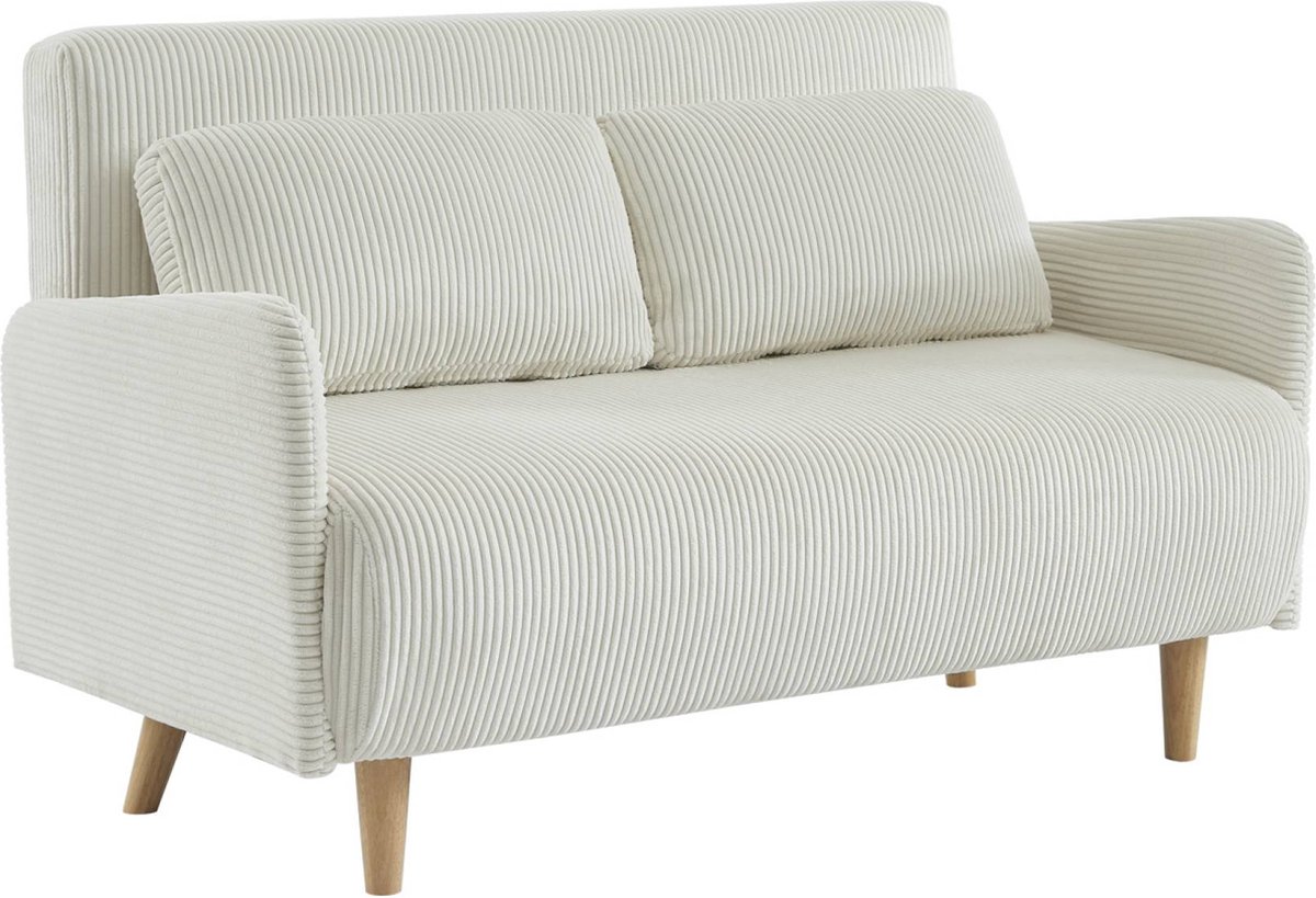 sweeek - 2-zits slaapbank met houten poten