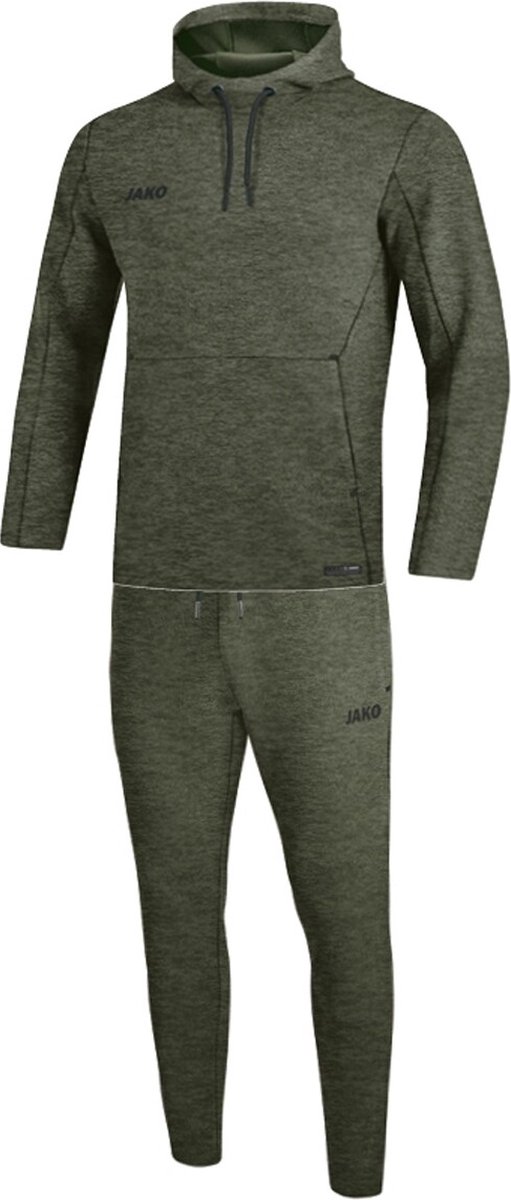 JAKO M9629 Joggingpak Met Sweaterkap Premium Basics - Kaki Gemeleerd - L