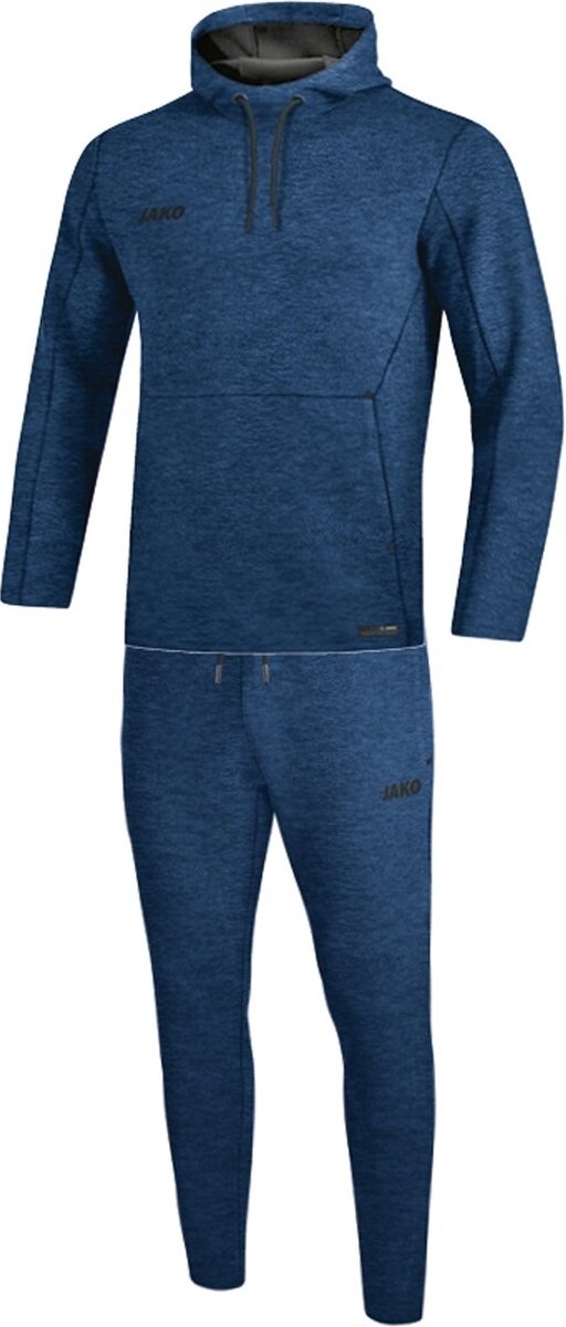 JAKO M9629 Joggingpak Met Sweaterkap Premium Basics - Marine Gemeleerd - XXL