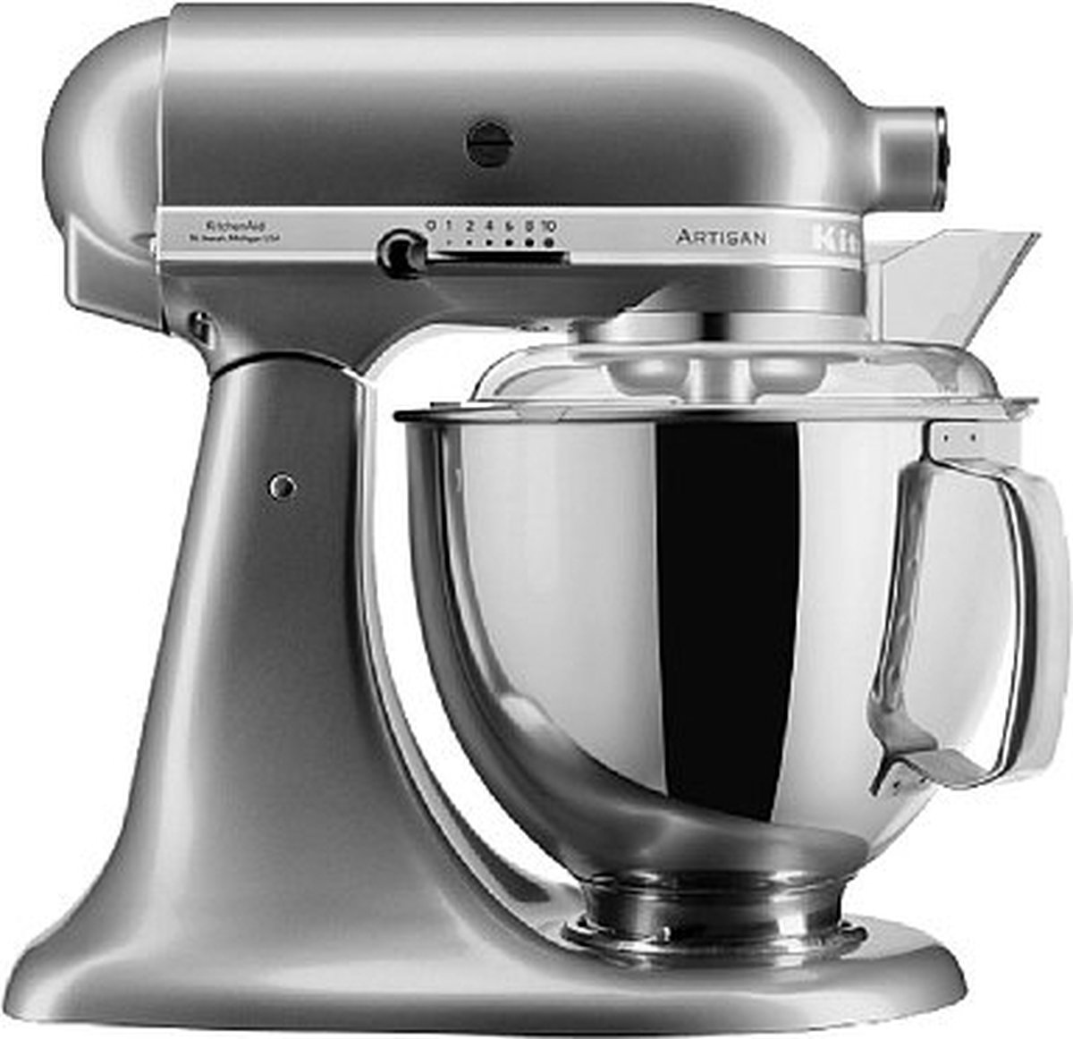 KitchenAid Keukenrobot - Keukenmachine Artisan met extra accessoires - 4,8 L, Contour Zilver