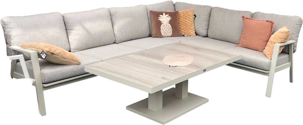 Kreta hoeklounge warm wit 4 delige set - Driesprong collection