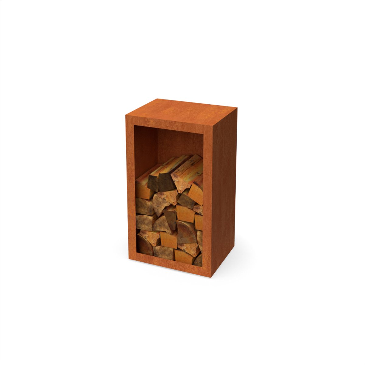 Egura cortenstaal Houtopslag met achterwand L50 x B30 x H85 cm - Geroba
