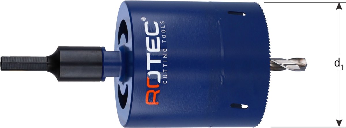 Rotec Verlengde gatzaag 110x100mm 8-12tpi incl.boor +6kt adapter - 5295110