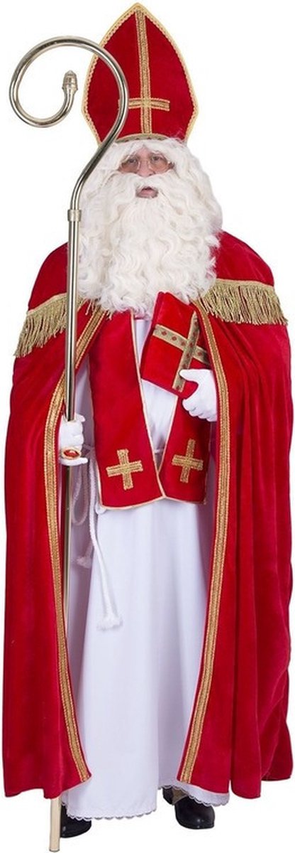 Sinterklaas kostuum - inclusief witte pruik met baard One size -