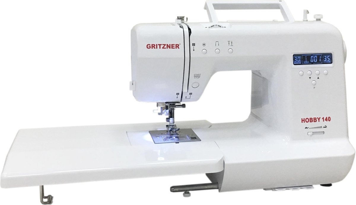 Gritzner Naaimachine met vrije arm Hobby 140 Computerondersteuning, Met aanschuifvlak, Met display Wit