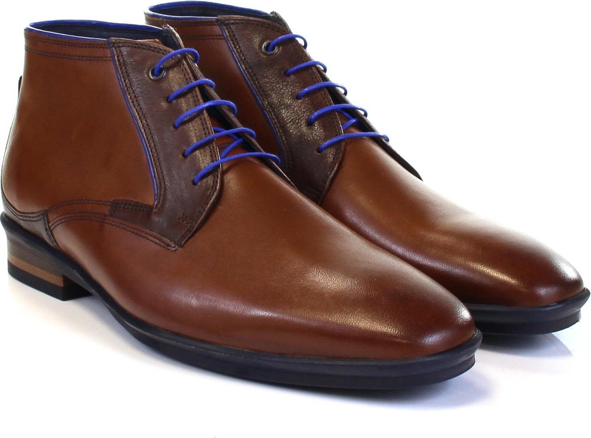 Floris van Bommel cognac glad veter Nette veterschoenen