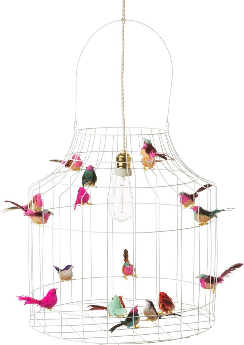 hanglamp wit met vogeltjes nét echt!