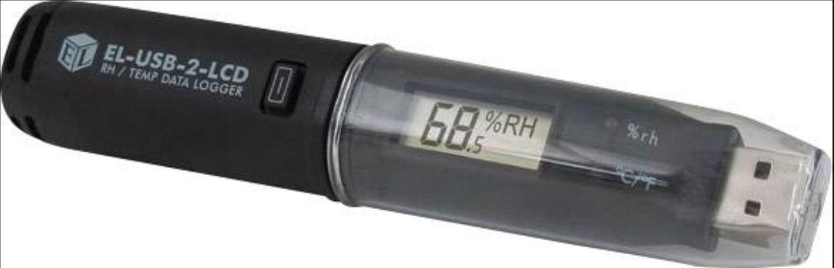 Lascar Electronics EL-USB-2-LCD EL-USB-2-LCD Multidatalogger Te meten grootheid Temperatuur, Luchtvochtigheid -35 tot 80 °C 0 tot 100 % Hrel