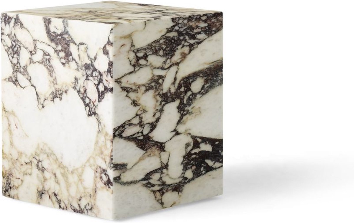 Audo Copenhagen Plinth Tall Bijzettafel 30x30 Calacatta Viola Marmer