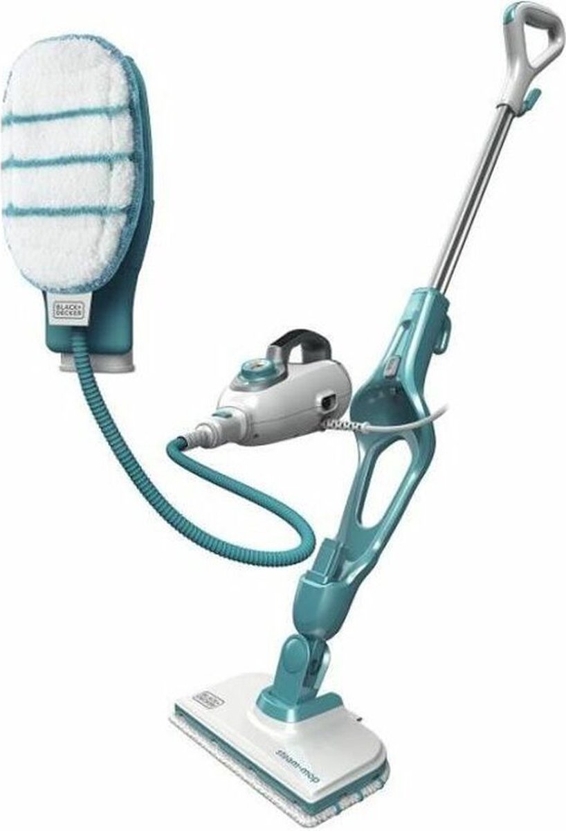 BLACK+DECKER 9IN1 Steam-mop Rechtopstaande stoomreiniger 0.5l 1300W Turkoois, Wit