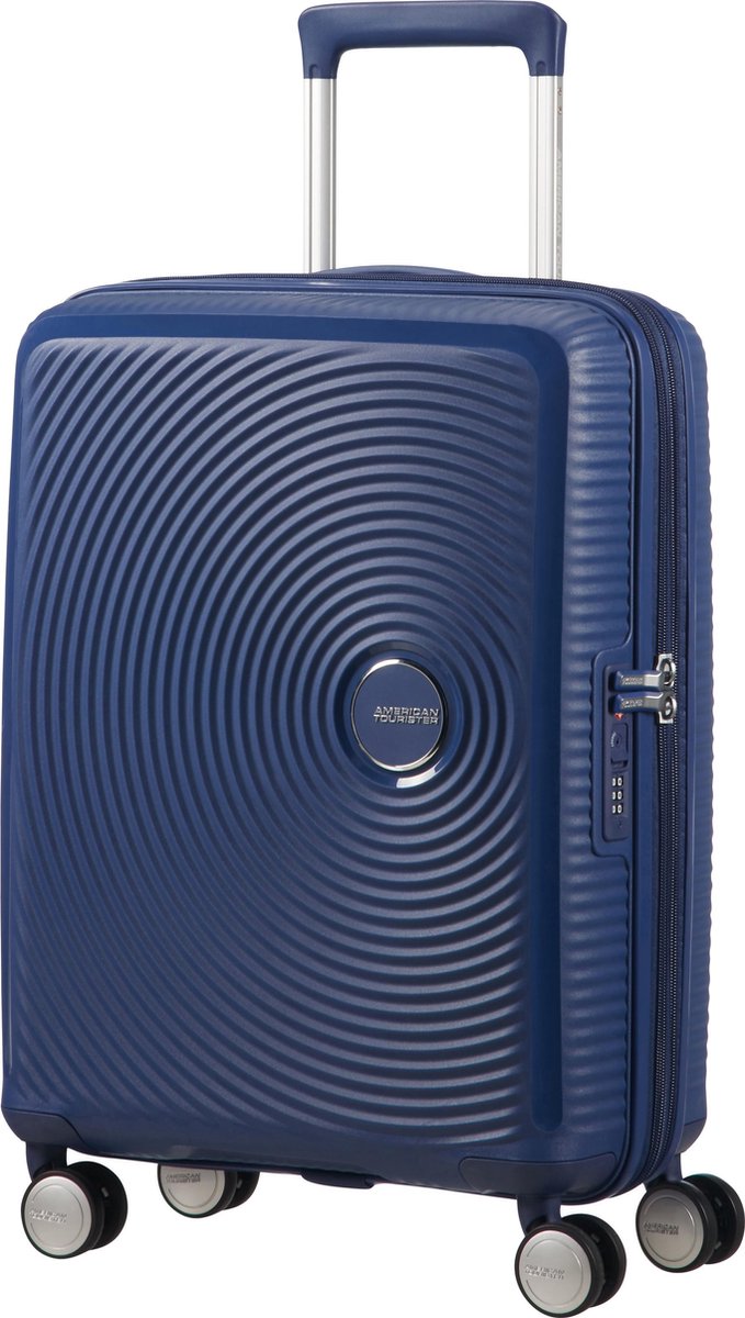 American Tourister reiskoffer - Soundbox spinner 55/20 Tsa uitbreidbaar (Handbagage) - blauw - 41 l
