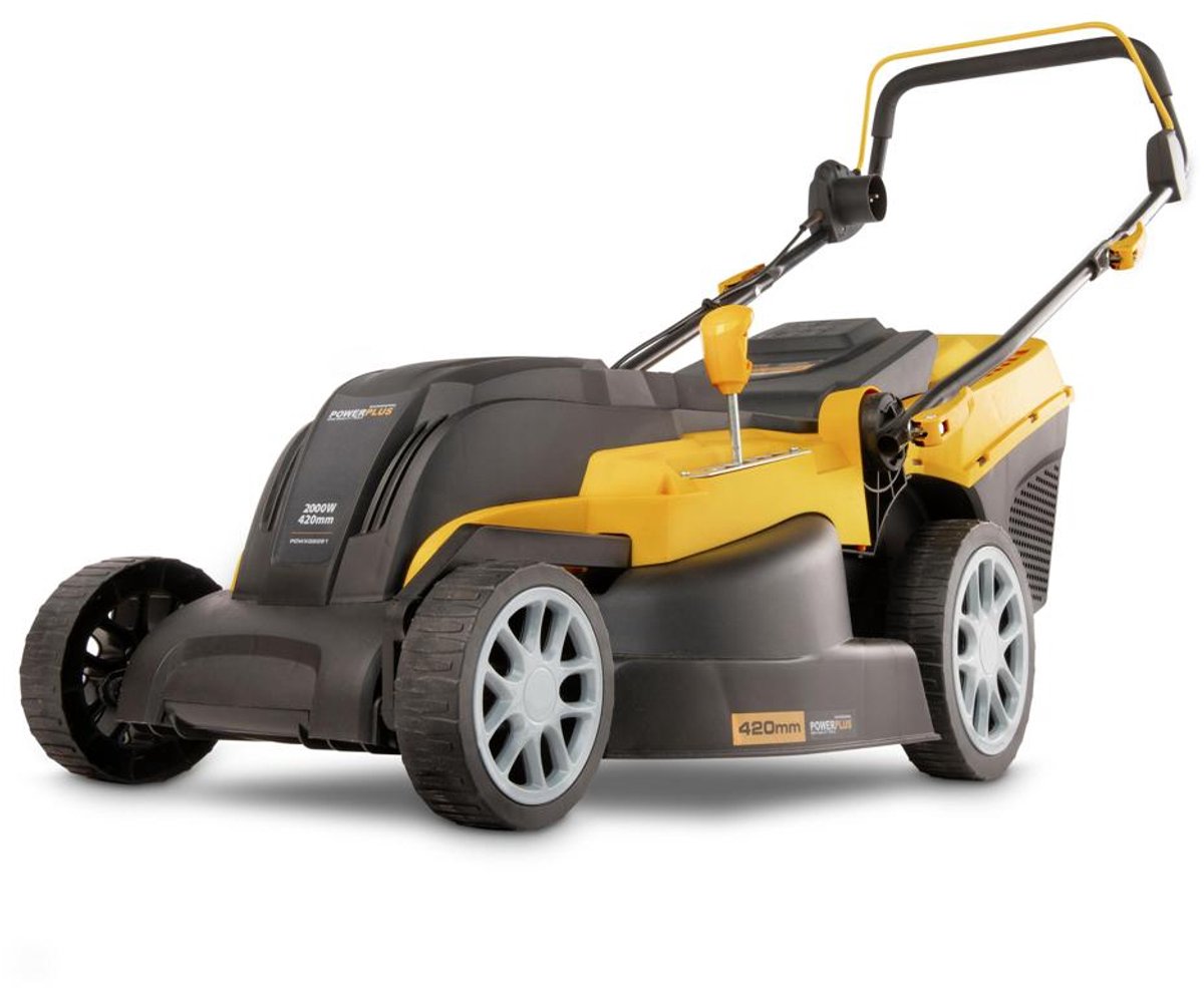 Powerplus POWXG6281 Elektrische grasmaaier - Grasmachine voor middelgrote en grote tuin - 2000W - Maaibreedte 420mm - Verstelbare maaihoogte - Mulching functie - Incl. 40L opvangbak