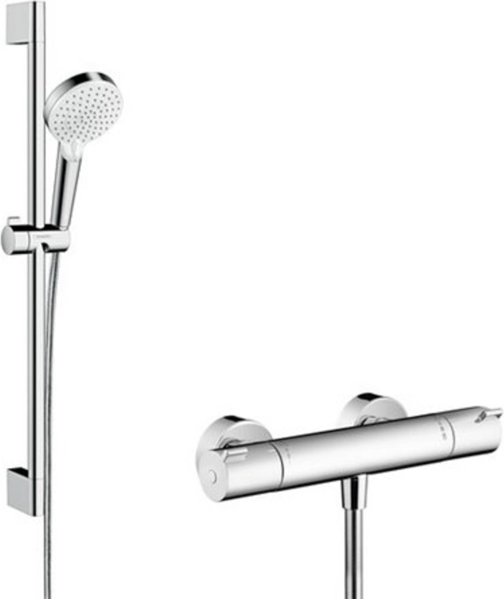 hansgrohe Crometta Vario renovatieset 65 cm met Ecostat 1001 CL thermostaat wit/chroom