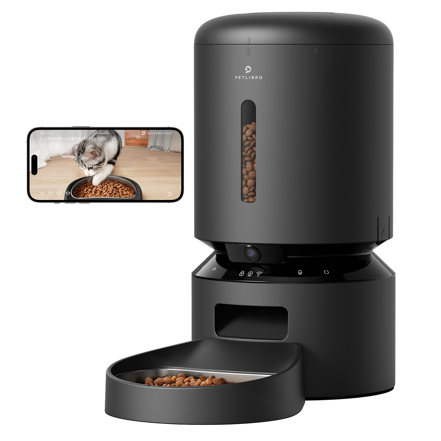 Petlibro Granary Camera Monitoring Feeder Black Voedsel Dispenser