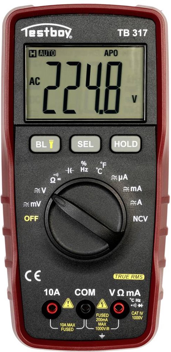 Testboy TB317 Multimeter Digitaal CAT IV 1000 V
