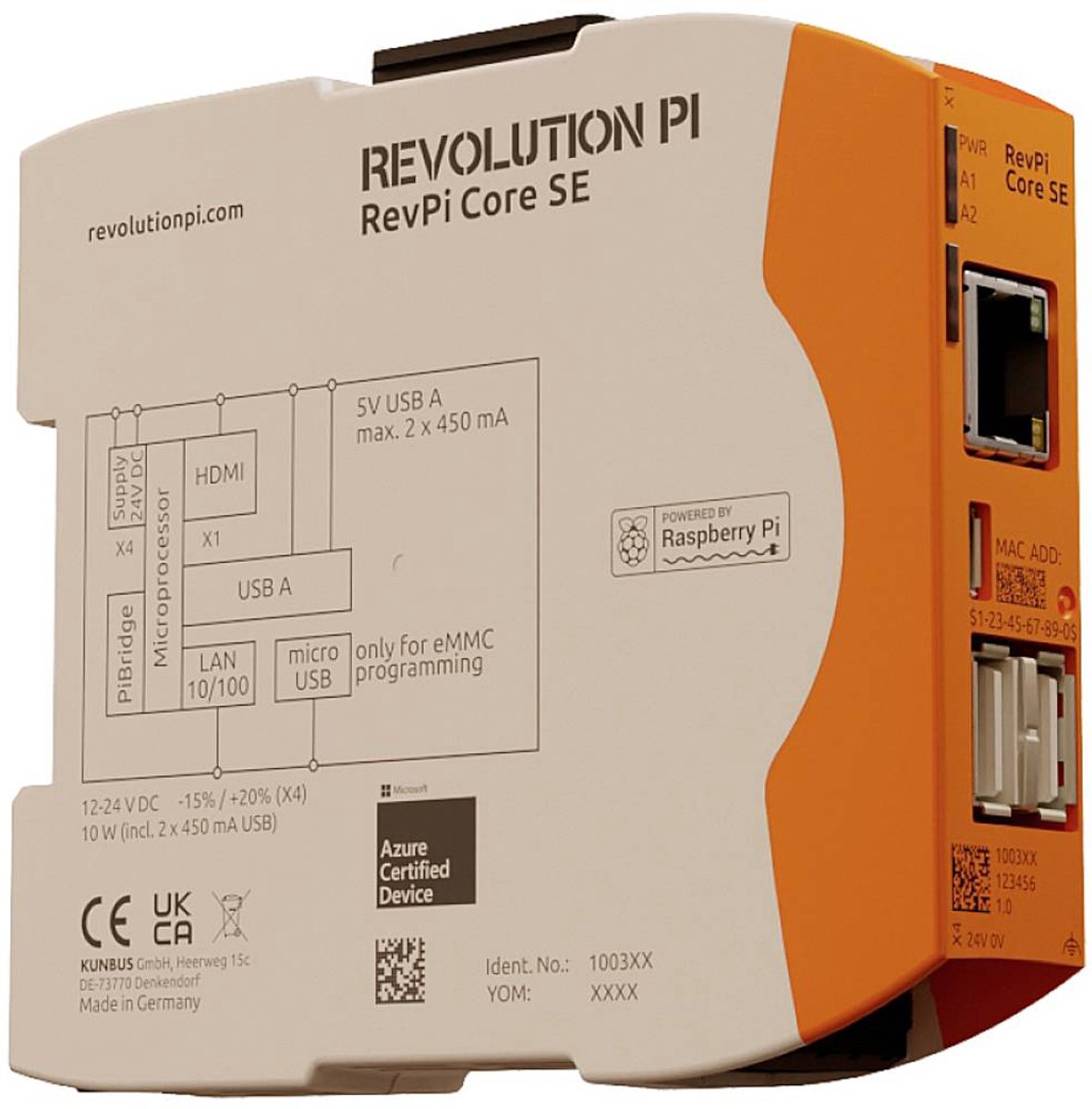 Revolution Pi by Kunbus RevPi Core SE 32 GB PR100367 PLC-aansturingsmodule 24 V/DC