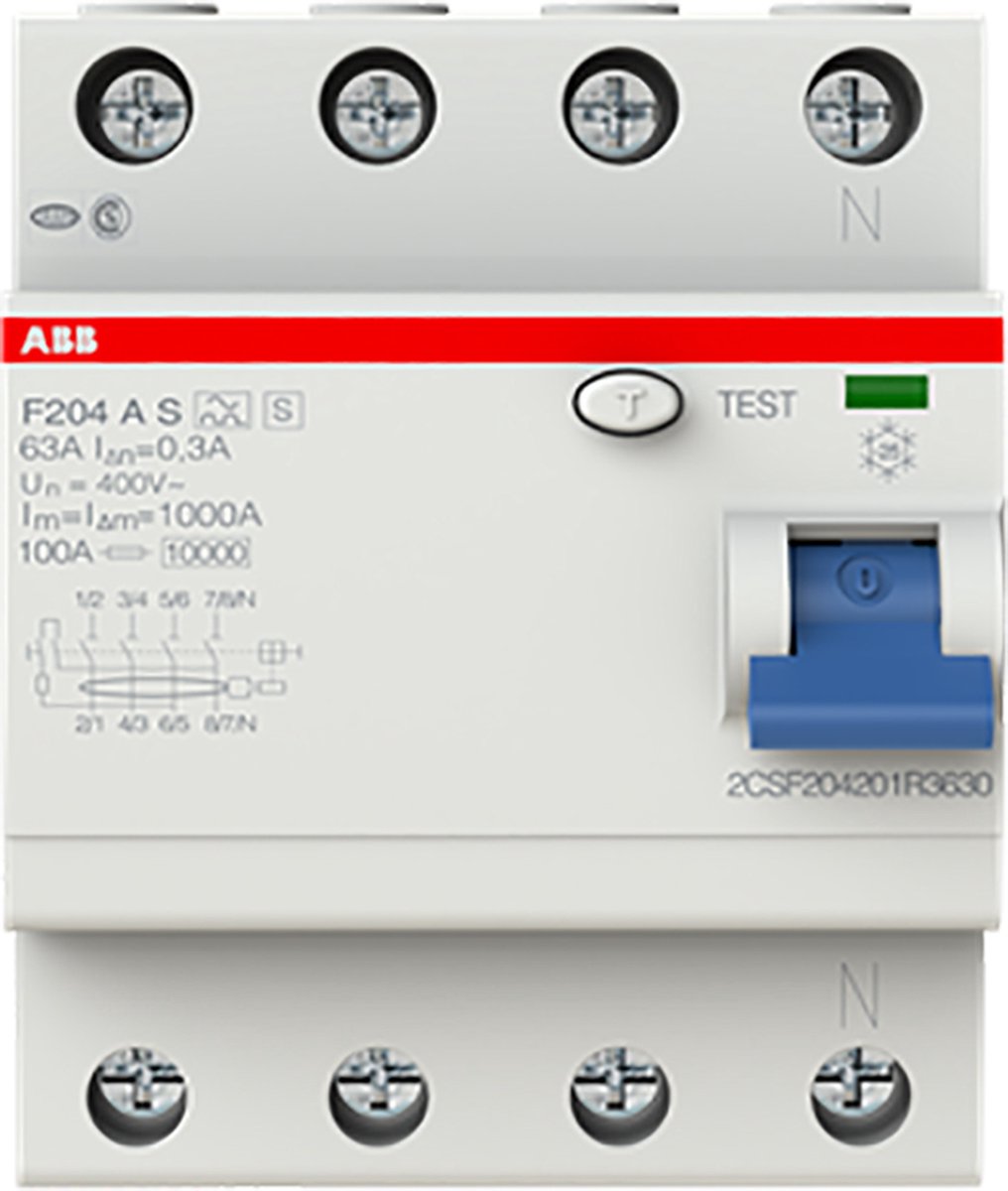 ABB 2CSF204201R3630 F204 A S-63/0,3 Aardlekschakelaar A 4-polig 63 A 0.3 A 400 V