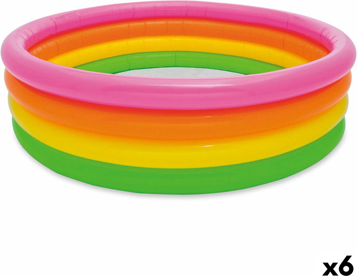 Opblaasbaar Kinderzwembad Intex Sunset Ringen 168 x 46 x 168 cm 780 L (6 Stuks)