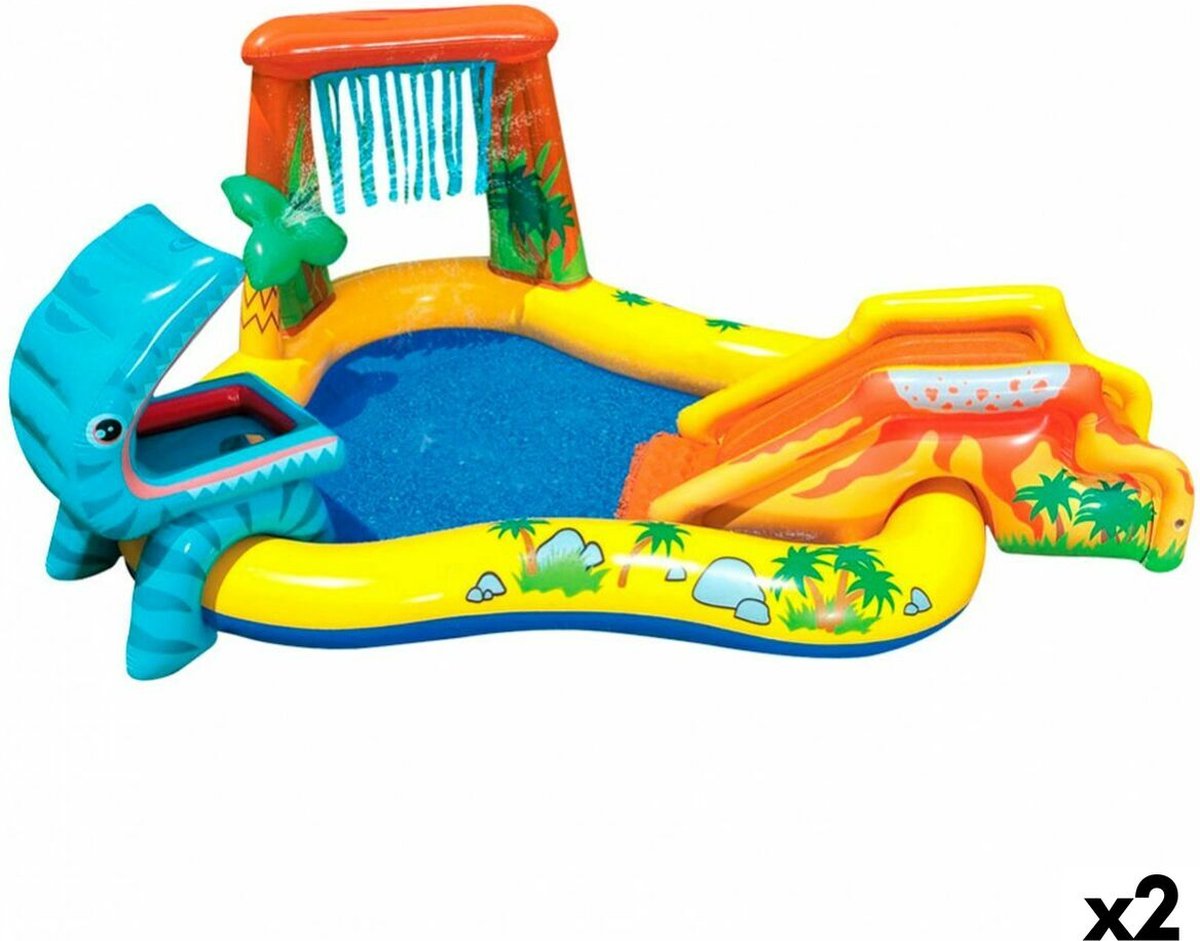 Opblaasbaar Kinderzwembad Intex Dinosaurussen Speeltuin 272 L 249 x 109 x 191 cm (2 Stuks)
