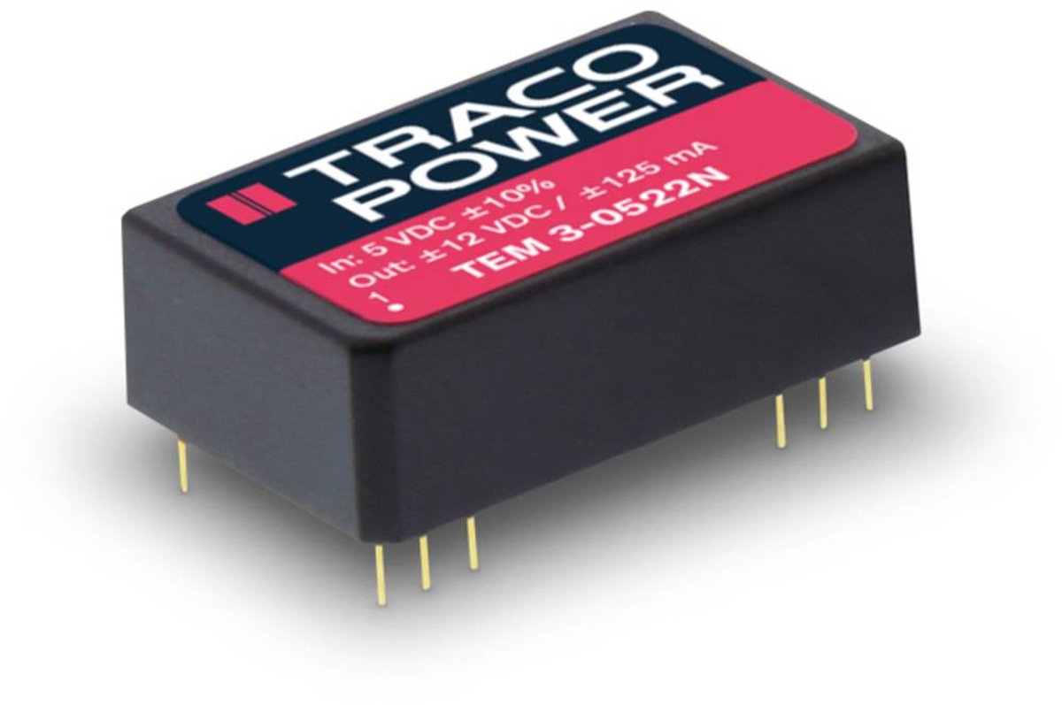 TracoPower DC/DC-converter, print 24 V/DC 15 V/DC, -15 V/DC 100 mA 3 W Aantal uitgangen: 2 x Inhoud 10 stuk(s)