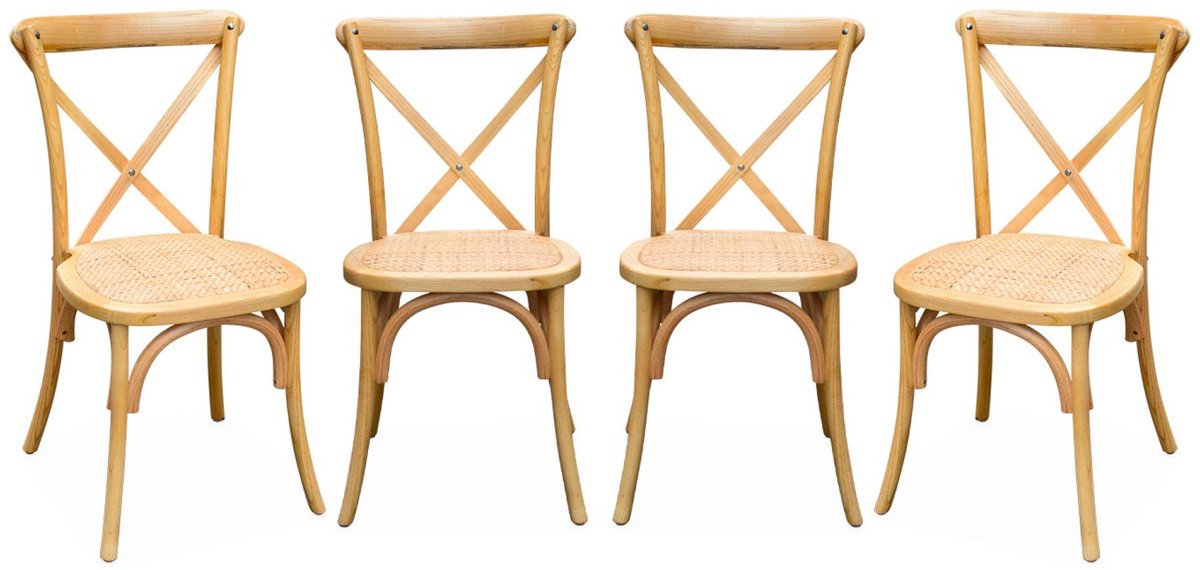 sweeek - Vintage houten bistrostoel (set van 4)