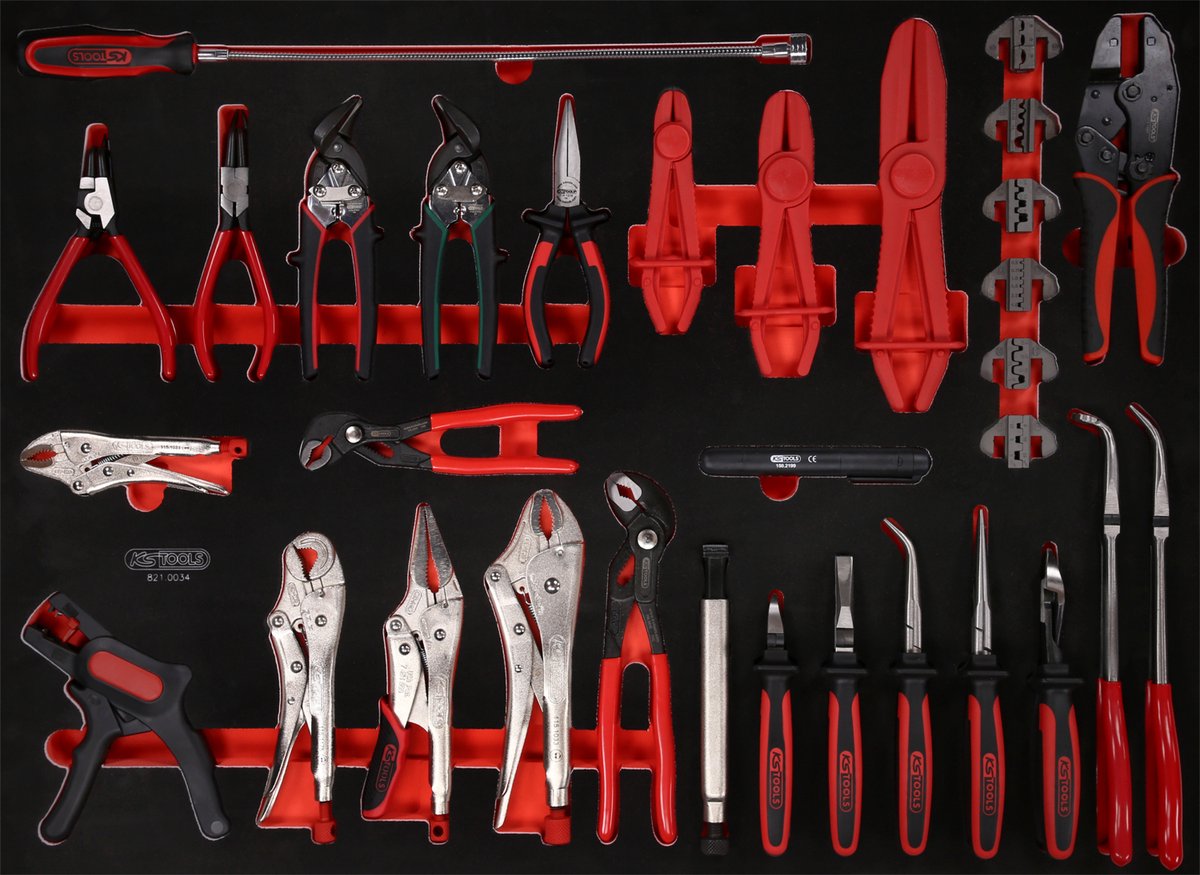 KS Tools 821.0034 Tangenset in schuimrubberinleg, 34-dlg