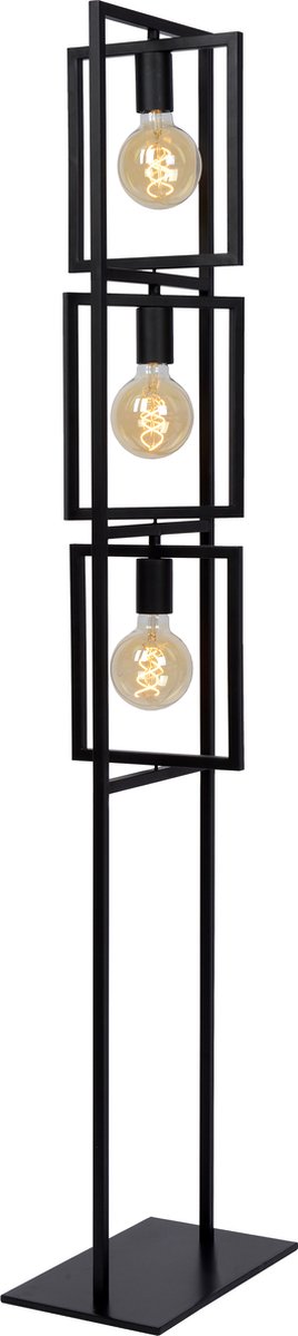 Lucide LUUK - Vloerlamp - 3xE27 - Zwart