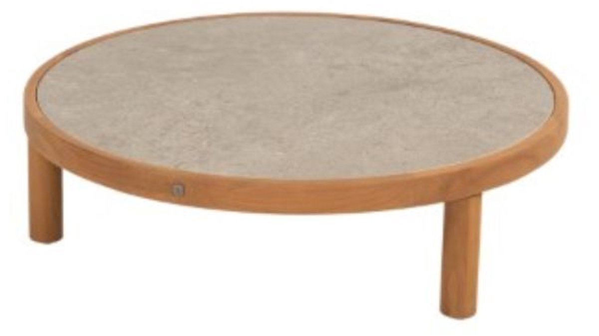Finn coffee tafel teak keramiek sabbia panna dia. 85 cm - 4so