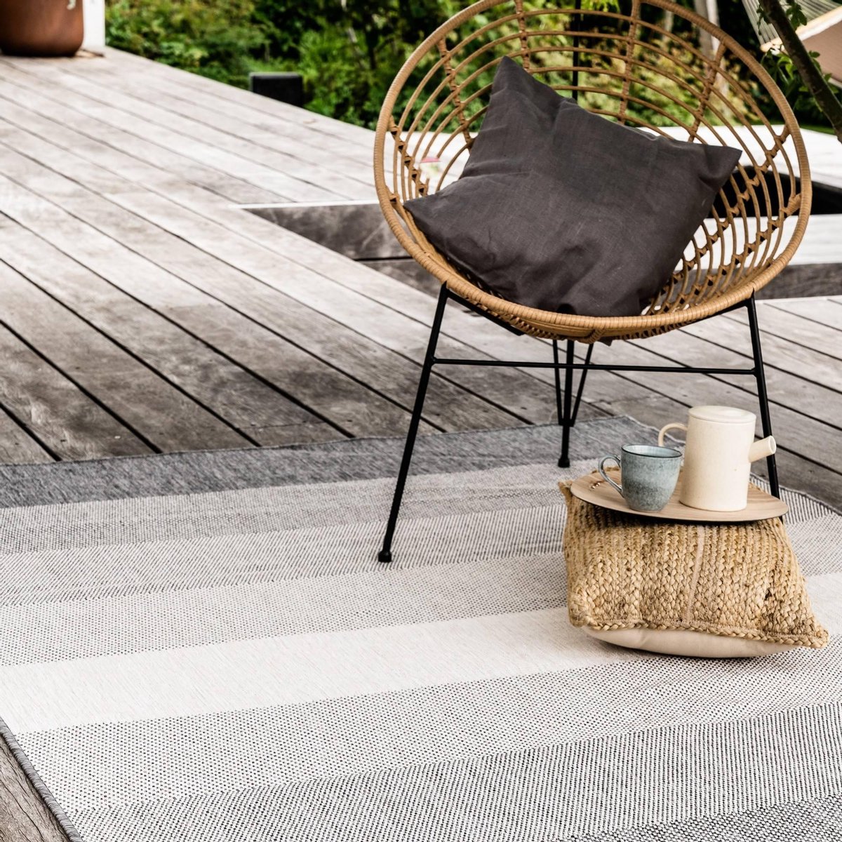 Eva Interior Buitenkleed Zwart Boa 160 x 230 cm