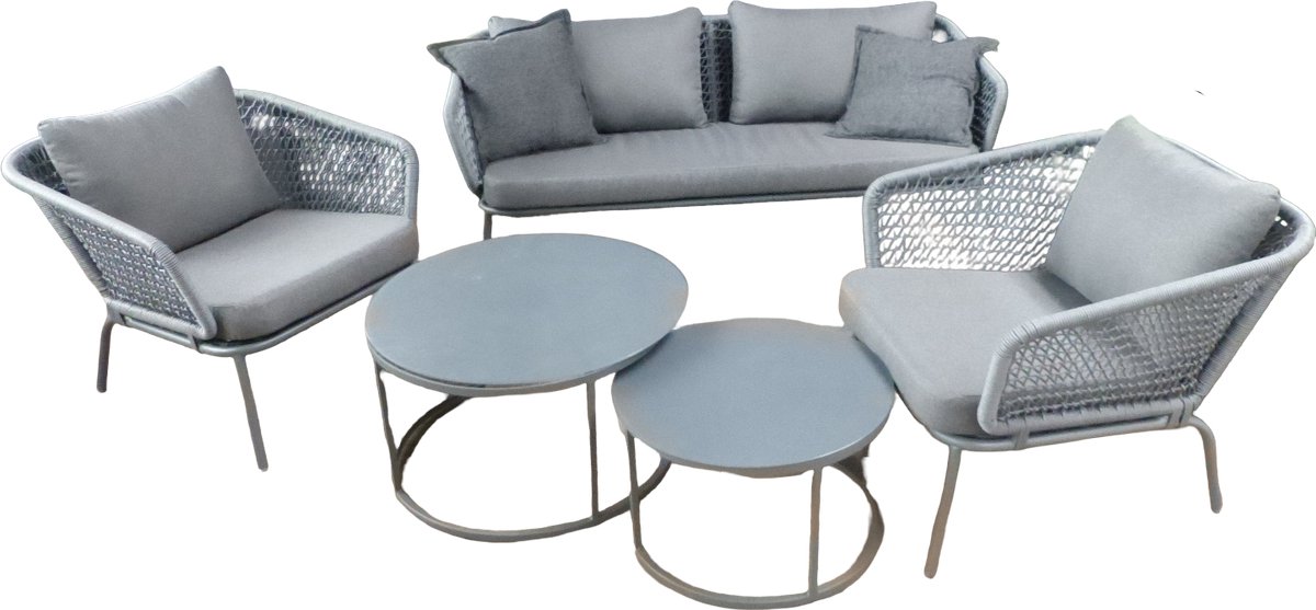 Eagle loungeset antraciet incl. antraciet kussens - Eurofleur aanbieding