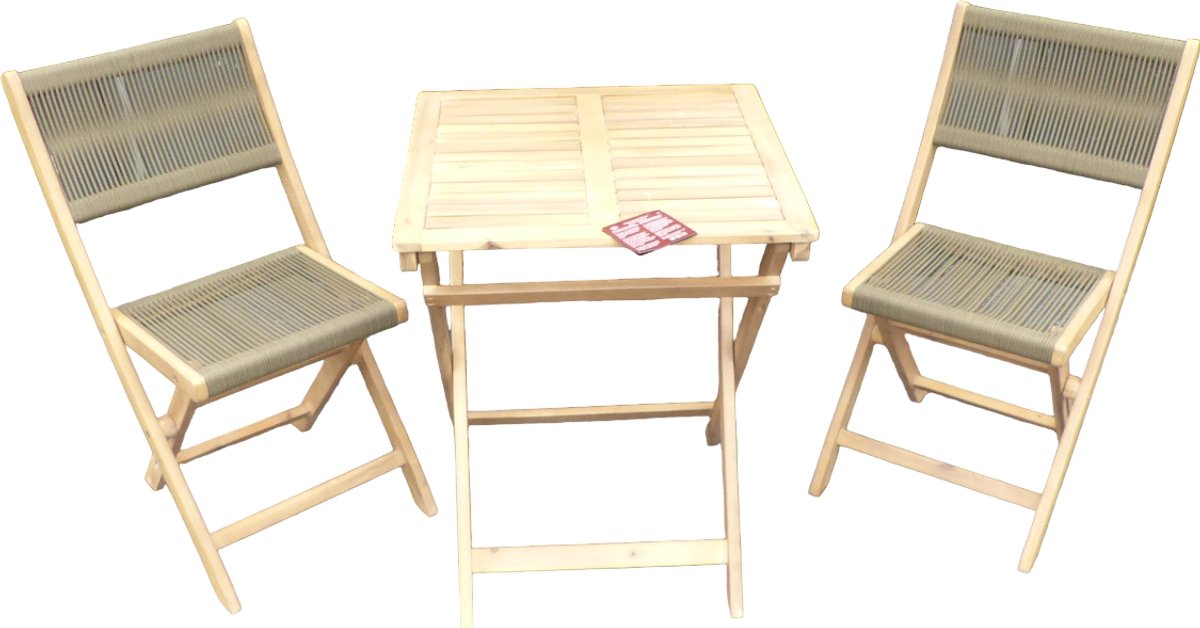 Melun inklapbare set olive green/acacia light teak look - Eurofleur aanbieding