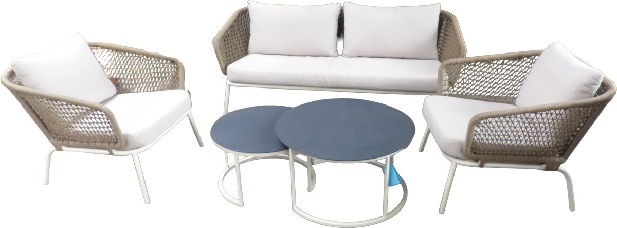 Eagle loungeset oyster incl. natural taupe kussens - Eurofleur aanbieding