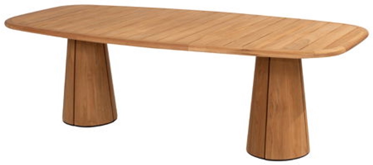 Capri barrel dining table top natural teak 240x110x75 cm - 4so