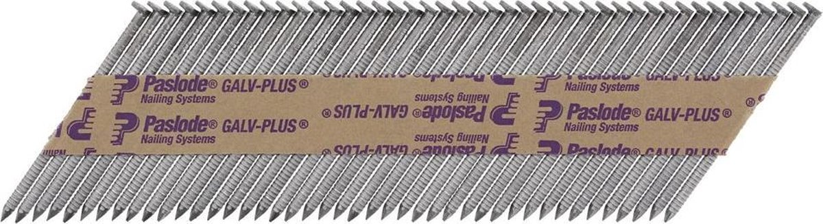 Paslode 34° Papier Gebonden Stripnagels IM350 | D-Kop | 2,8x63 mm | Galv-Plus® | Ring | +3x Gas VE=3300 - 141210