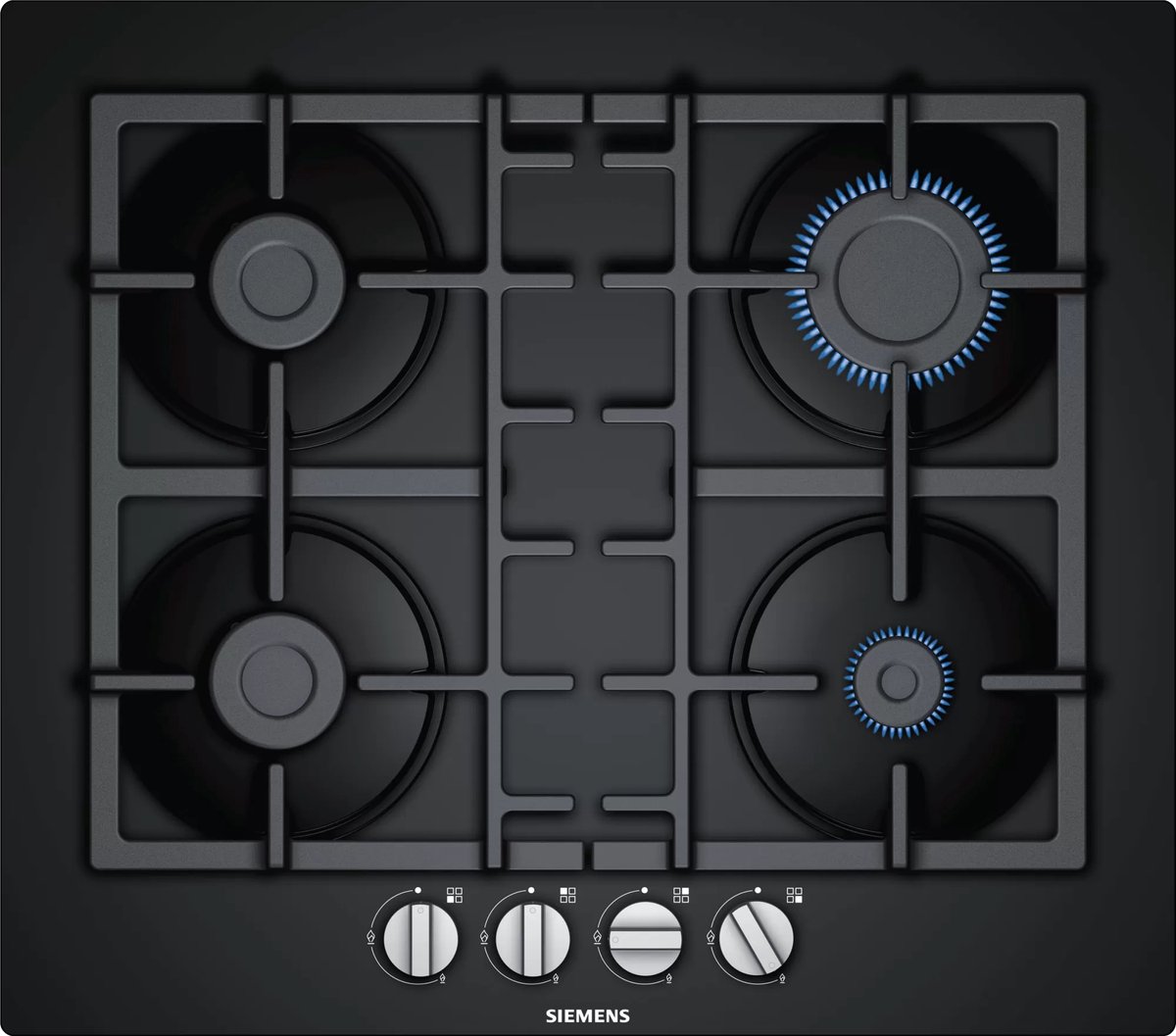 Siemens iQ300 EN6B6PB90 kookplaat Zwart Ingebouwd 60 cm Gaskookplaat 4 zone(s)