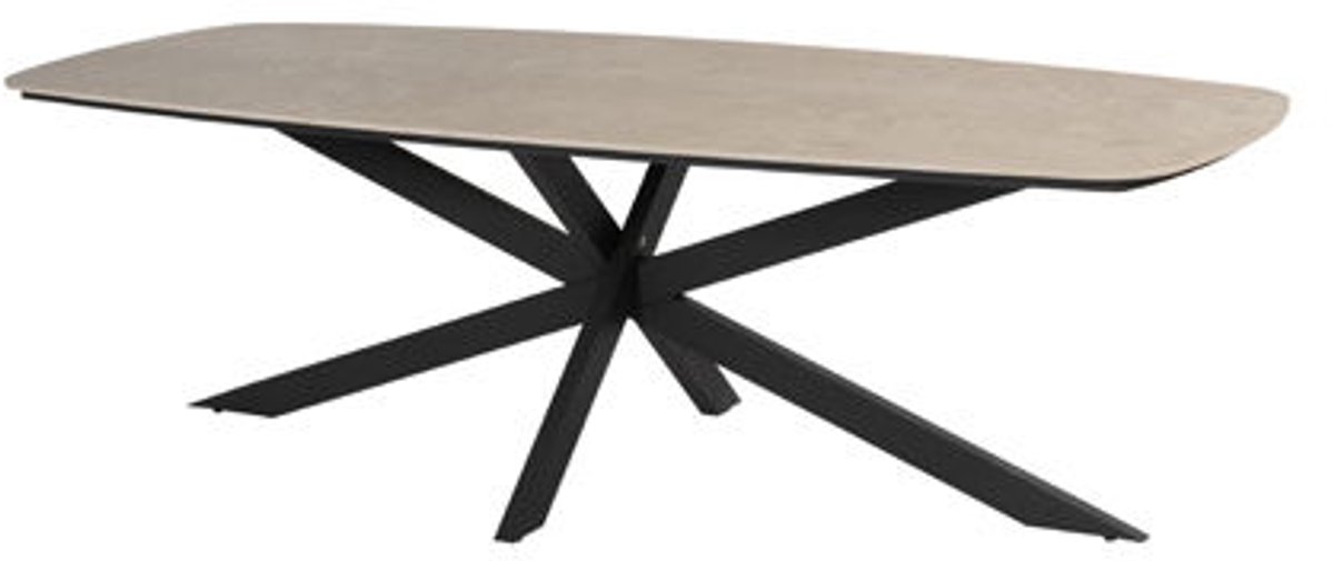 Prado ceramic dining table top barrel anthracite 240x105x75 cm - 4so