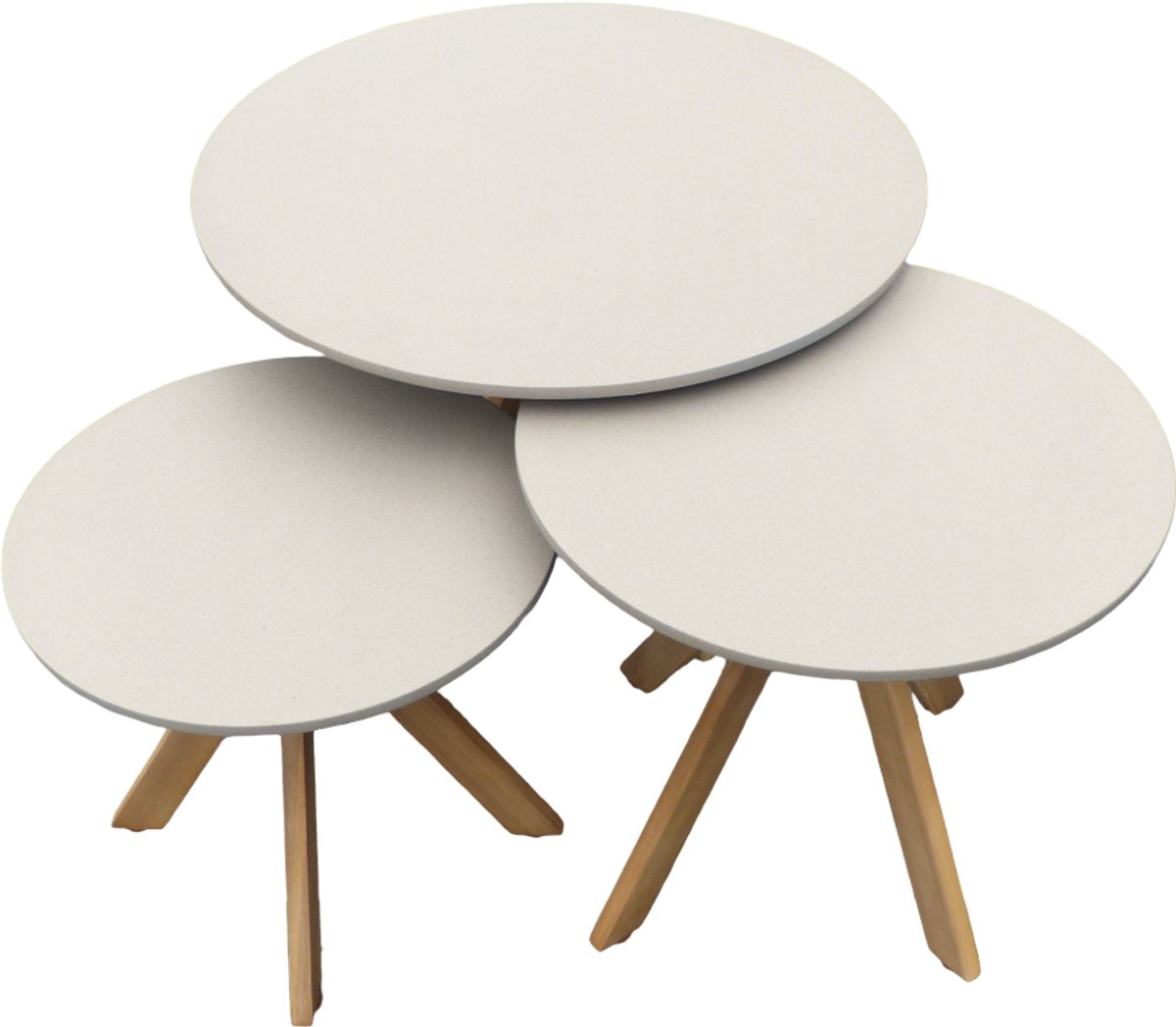 Set van 3 Luzern bijzettafels 59,5x45 cm, 45x41 cm, 39x35,5 cm - Eurofleur aanbieding