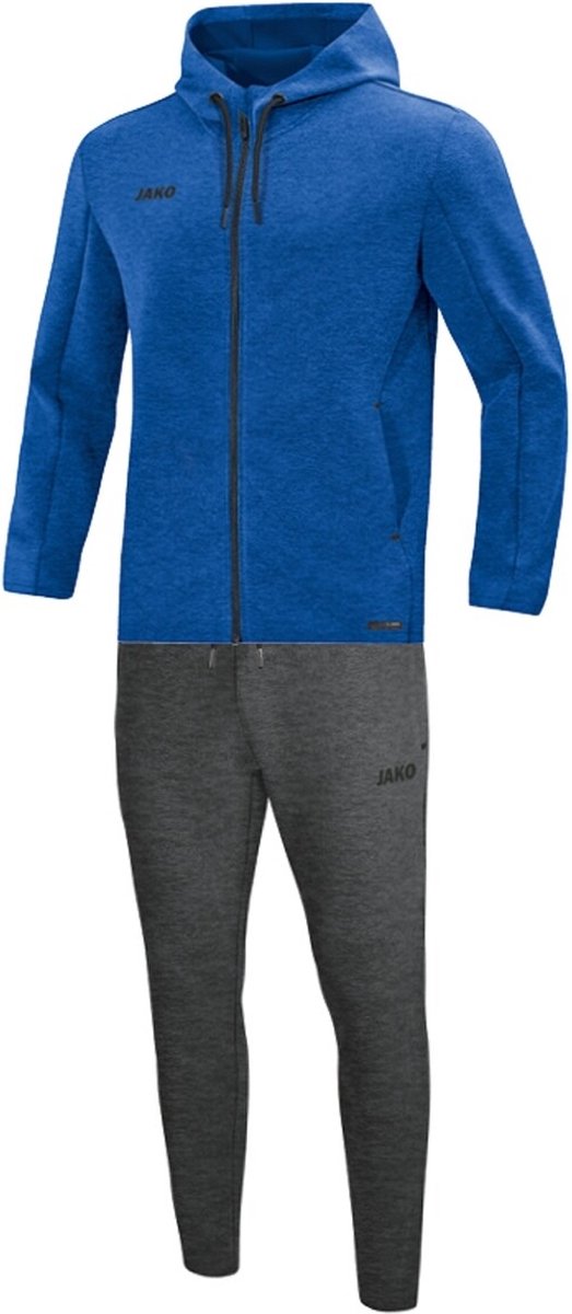 JAKO M9729D Joggingpak Met Kap Premium Basics Dames - Royal Gemeleerd - 36