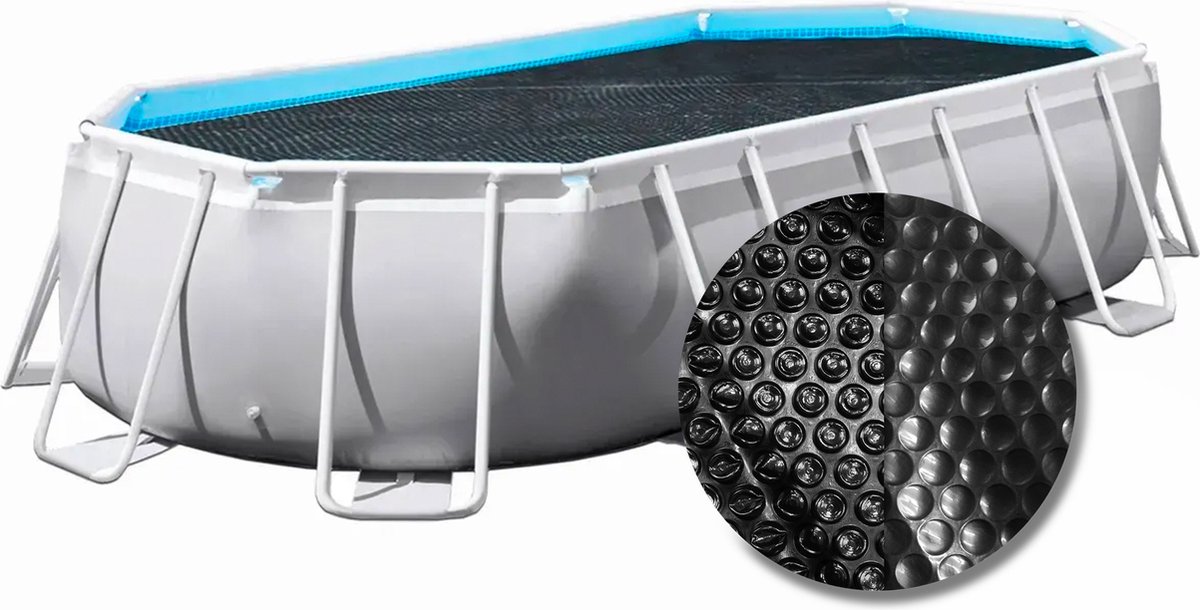 W'eau Premium solar cover ovaal - 518 x 370 cm (zeilmaat 512 x 364) - Zwart - W'eau