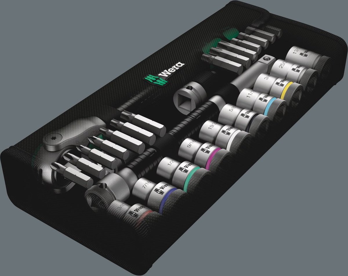 Wera 8100 SC 9 Zyklop Speed-ratelset, 1/2"-aandrijving, inch, 28 -delig - 1 stuk(s) - 05004079001