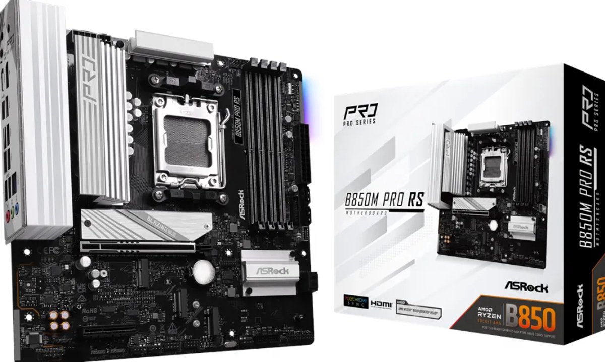 ASRock B850M Pro RS Moederbord Socket AMD AM5 Vormfactor Micro-ATX Moederbord chipset AMD® B850